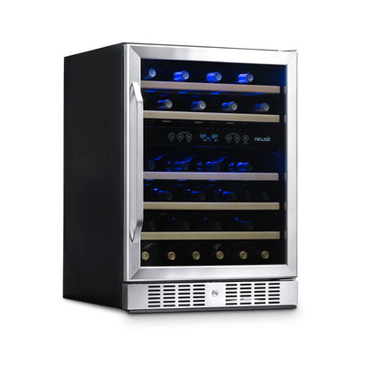 Newair® 46-Bottle 23.5" Stainless Steel Built-In Dual Zone Wine Fridge