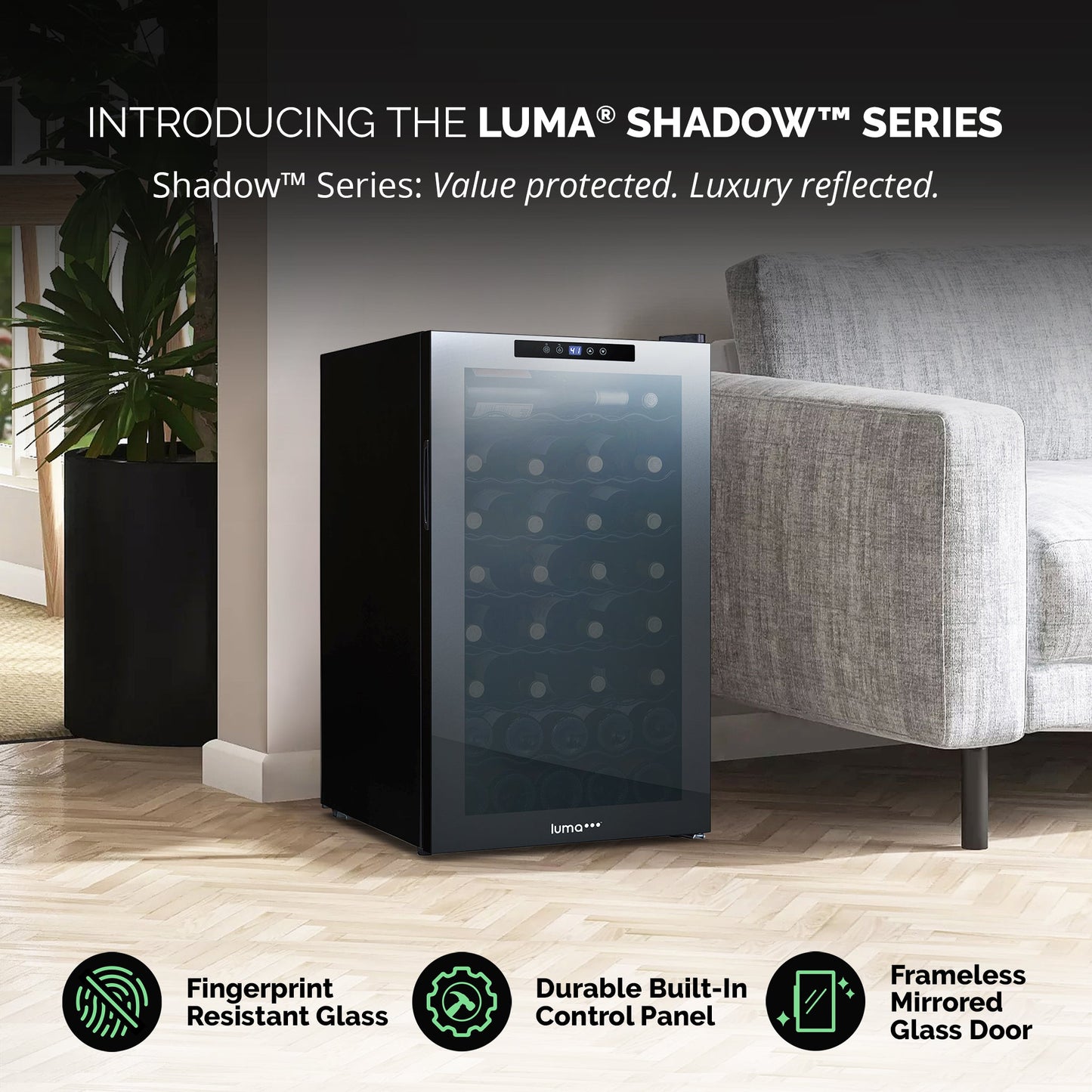 Luma® 51-Bottle 19.5" Black Freestanding Wine Fridge