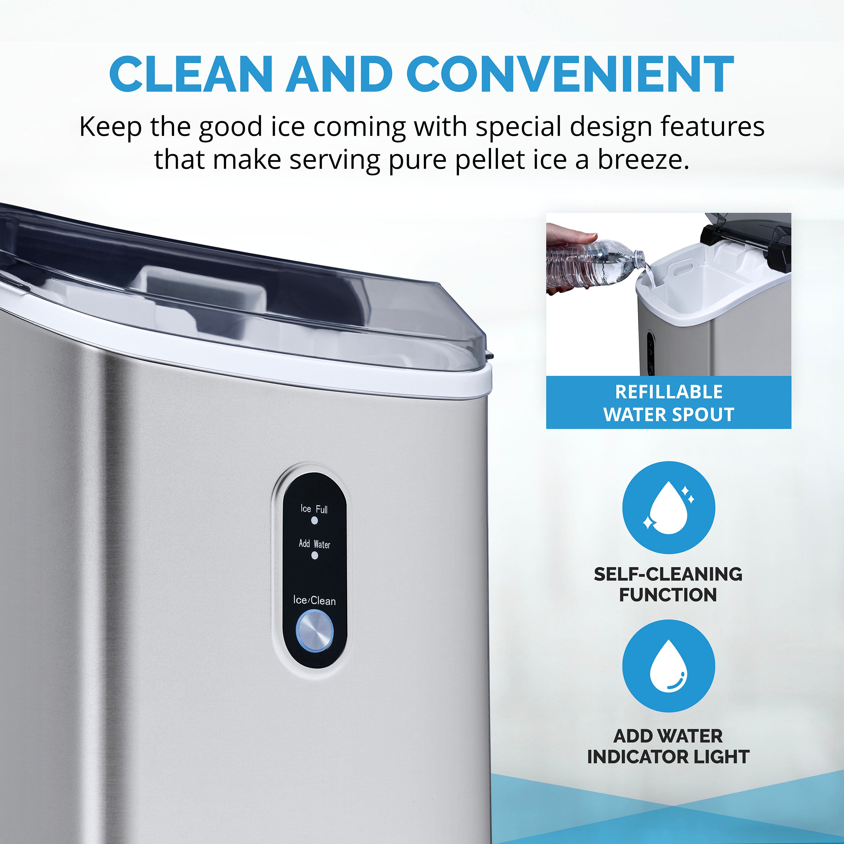 Portable Ice Maker,Ice selling Maker Machine for Countertop, Self-Cleaning Function