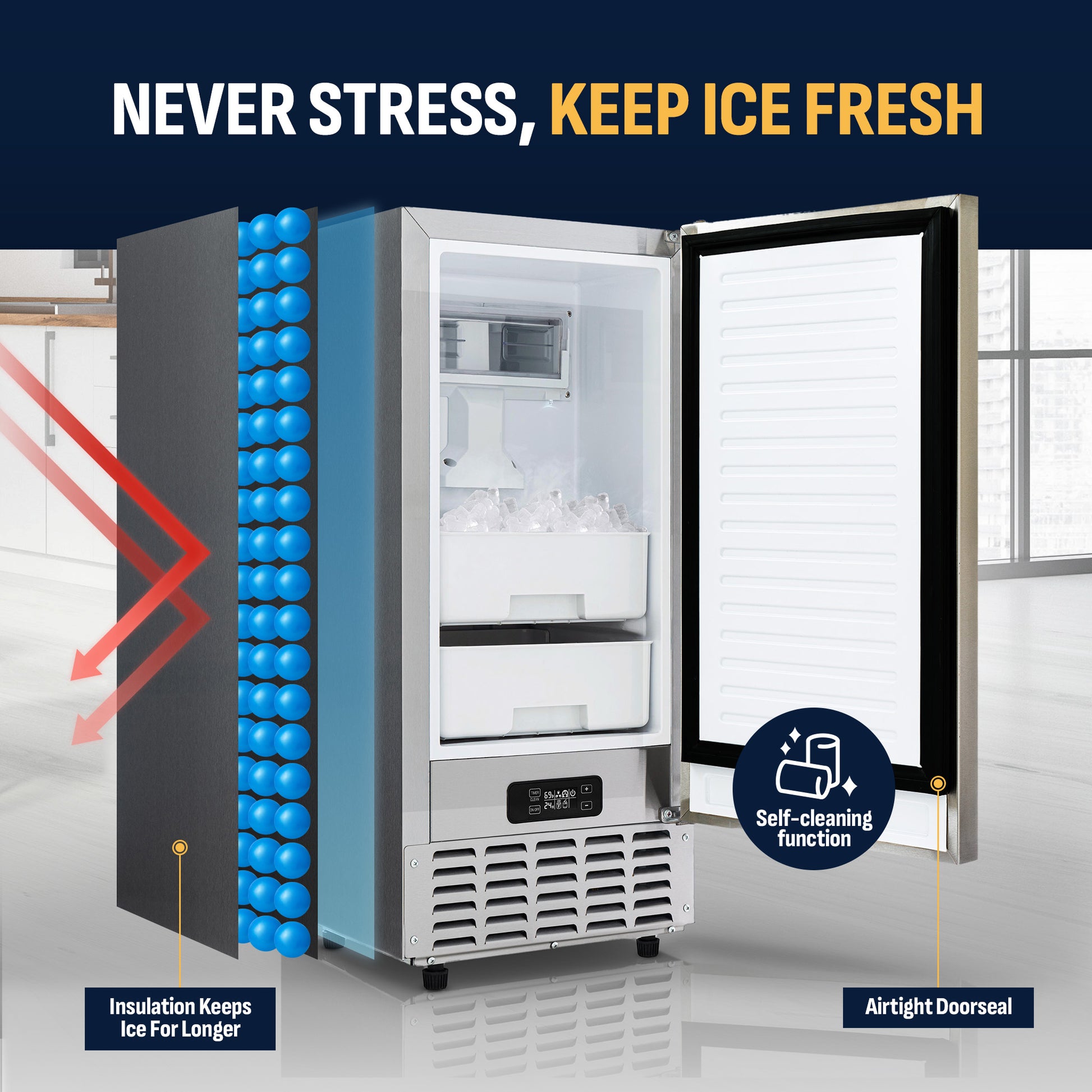 Newair 15” Undercounter Nugget Ice Maker