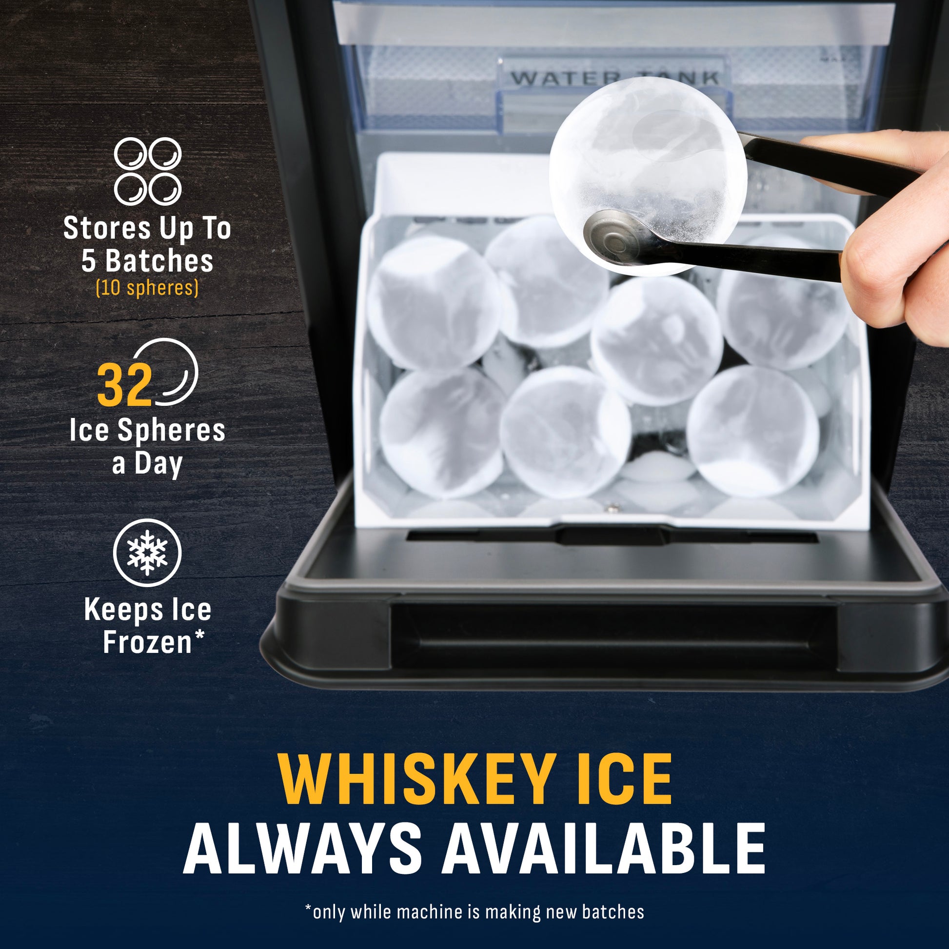 Up close of Whiskey Ice. 