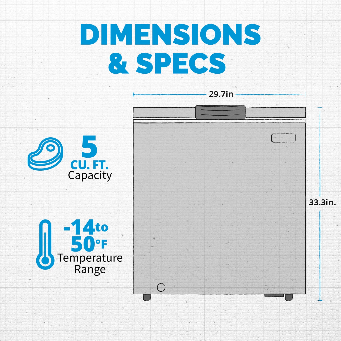 Newair® Mini Deep Chest Freezer, 5 Cu. Ft. - Military Green