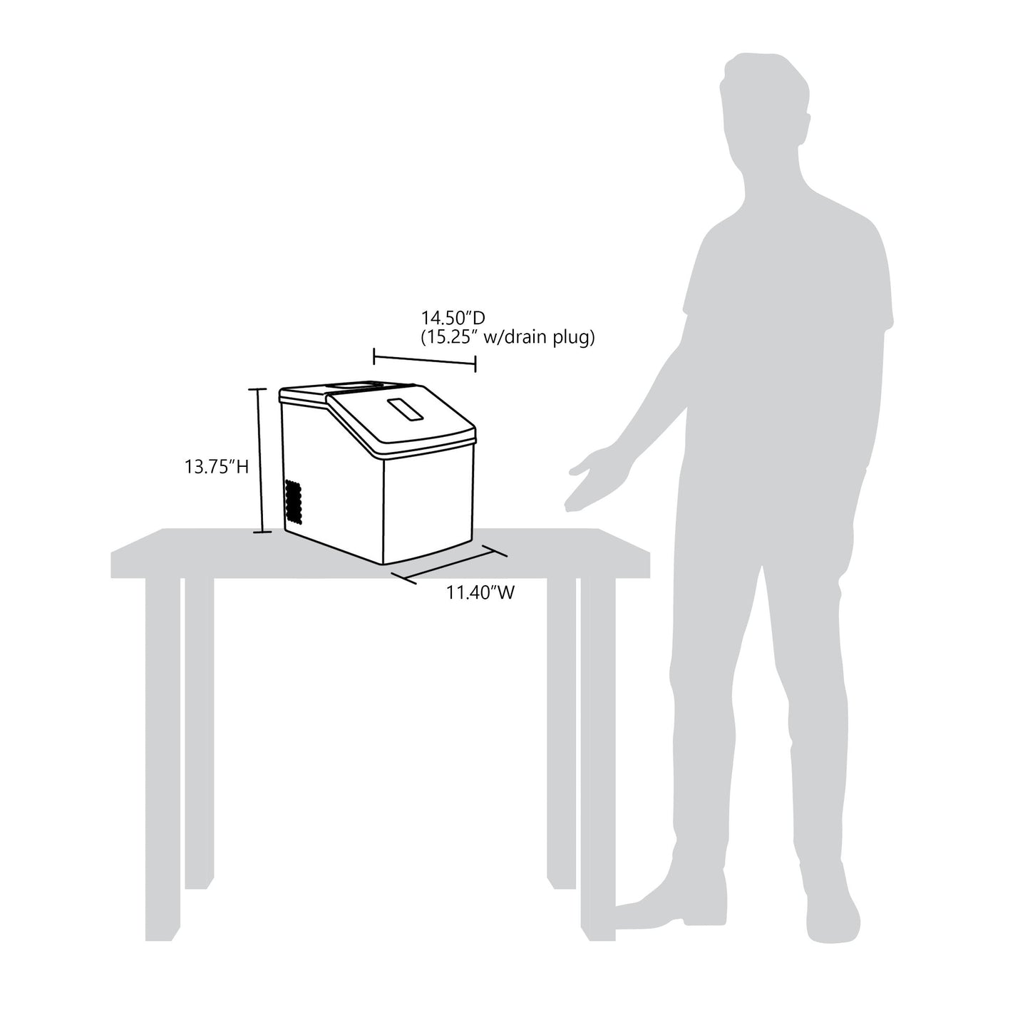 Luma Comfort Countertop Clear Ice Maker, 28 lbs. of Ice a Day with Easy to Clean BPA-Free Parts Ice Makers    