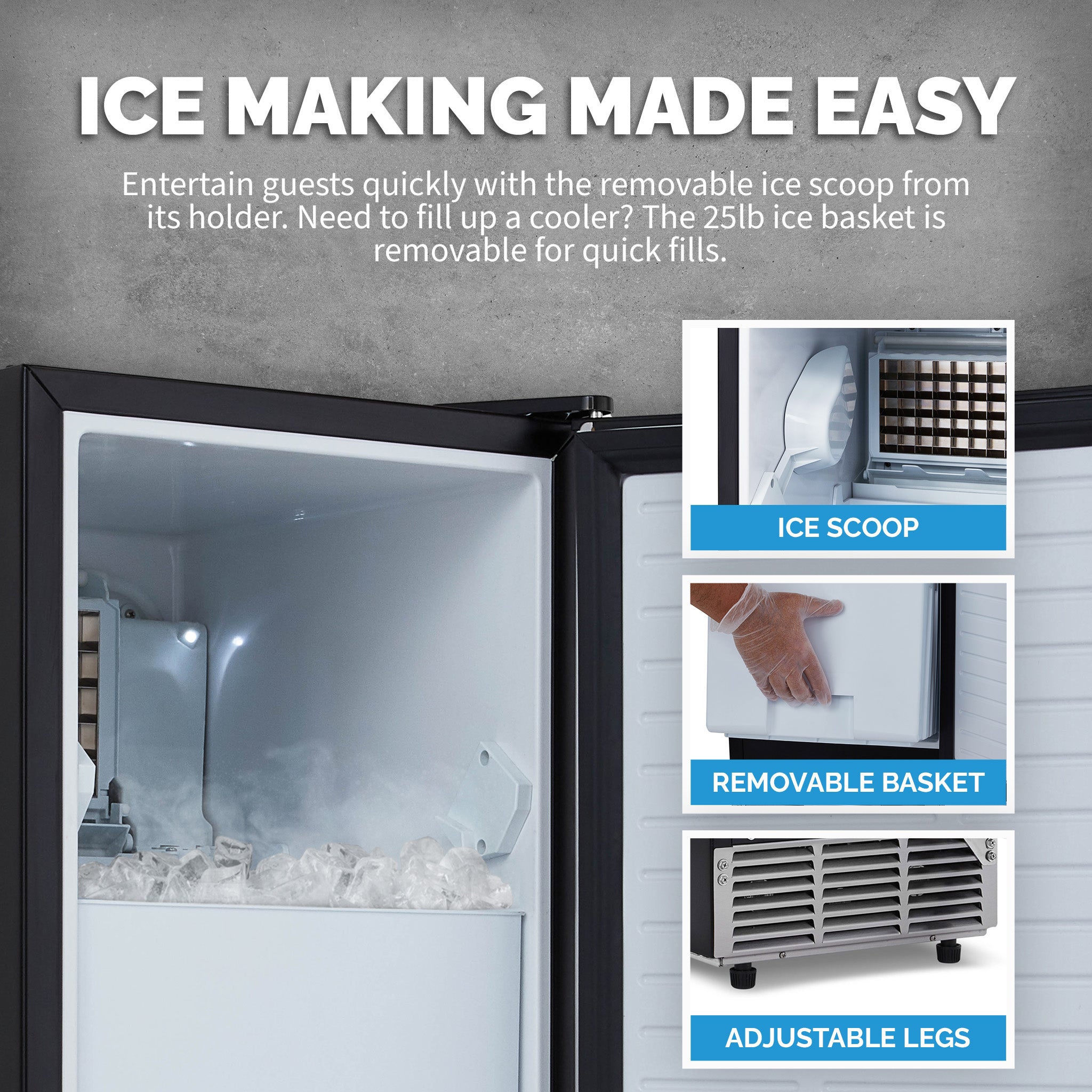 Newair Commercial Ice Maker | 80lbs Undercounter