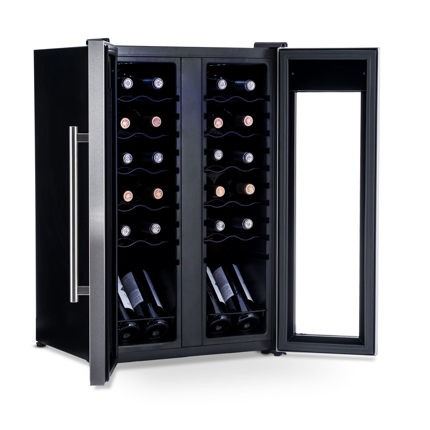 Newair® 24-Bottle 20" Stainless Steel Freestanding Dual Zone Wine Fridge