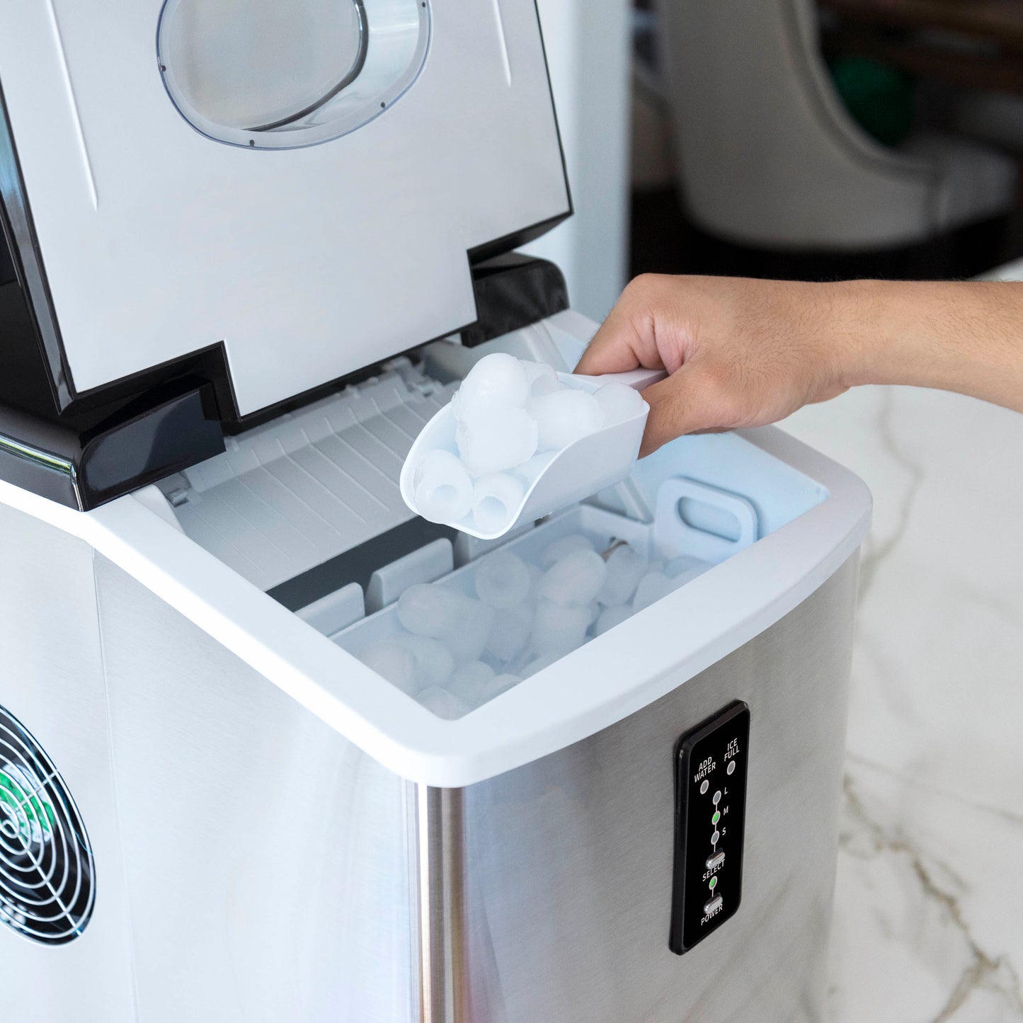 Newair® Countertop Ice Maker. Bullet Ice, 28 lbs/day