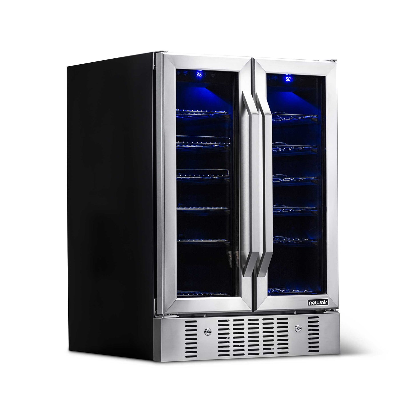 Newair® 58-Can, 18-Bottle Built-in Dual Zone Beverage Fridge - 24"