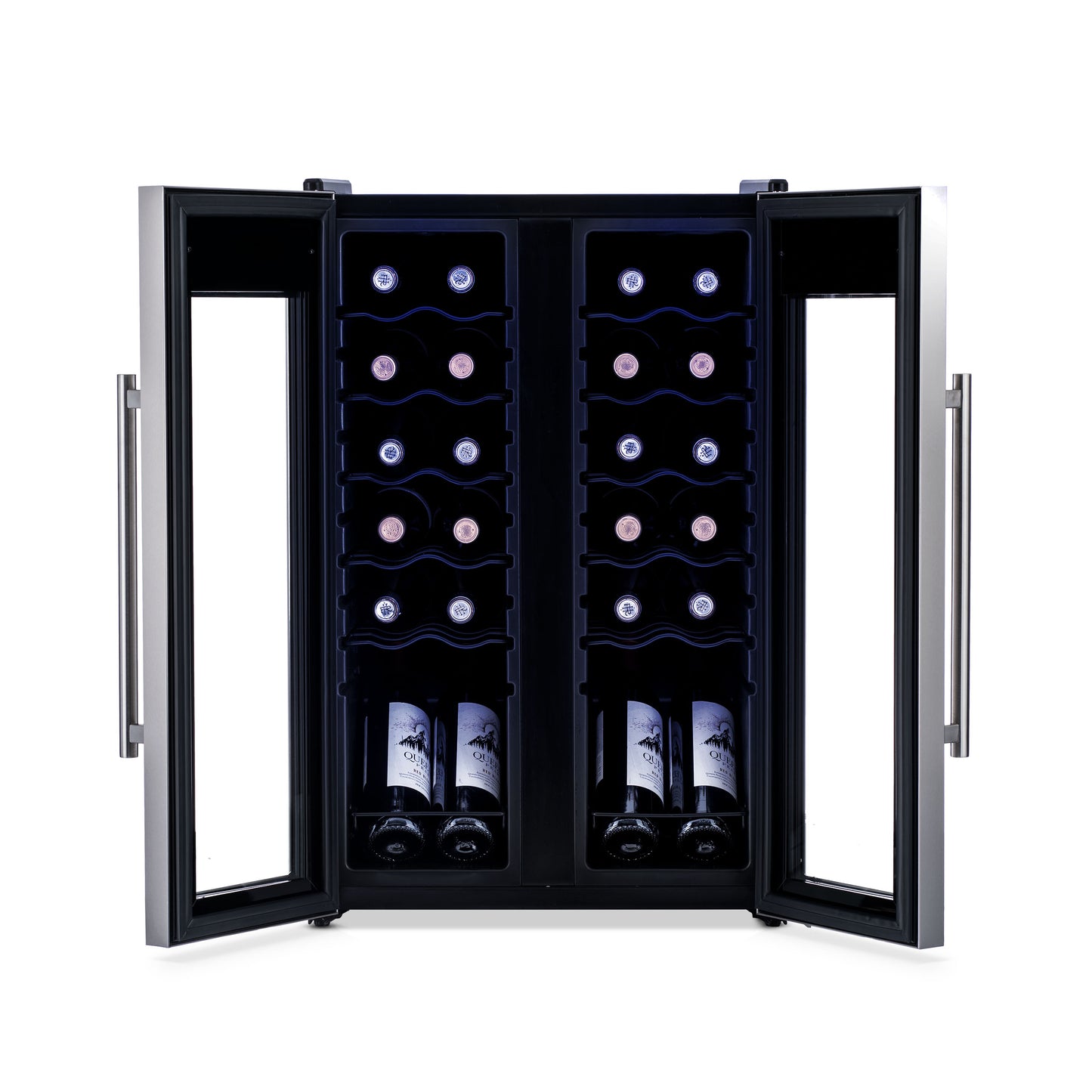 Newair® 24-Bottle 20" Stainless Steel Freestanding Dual Zone Wine Fridge