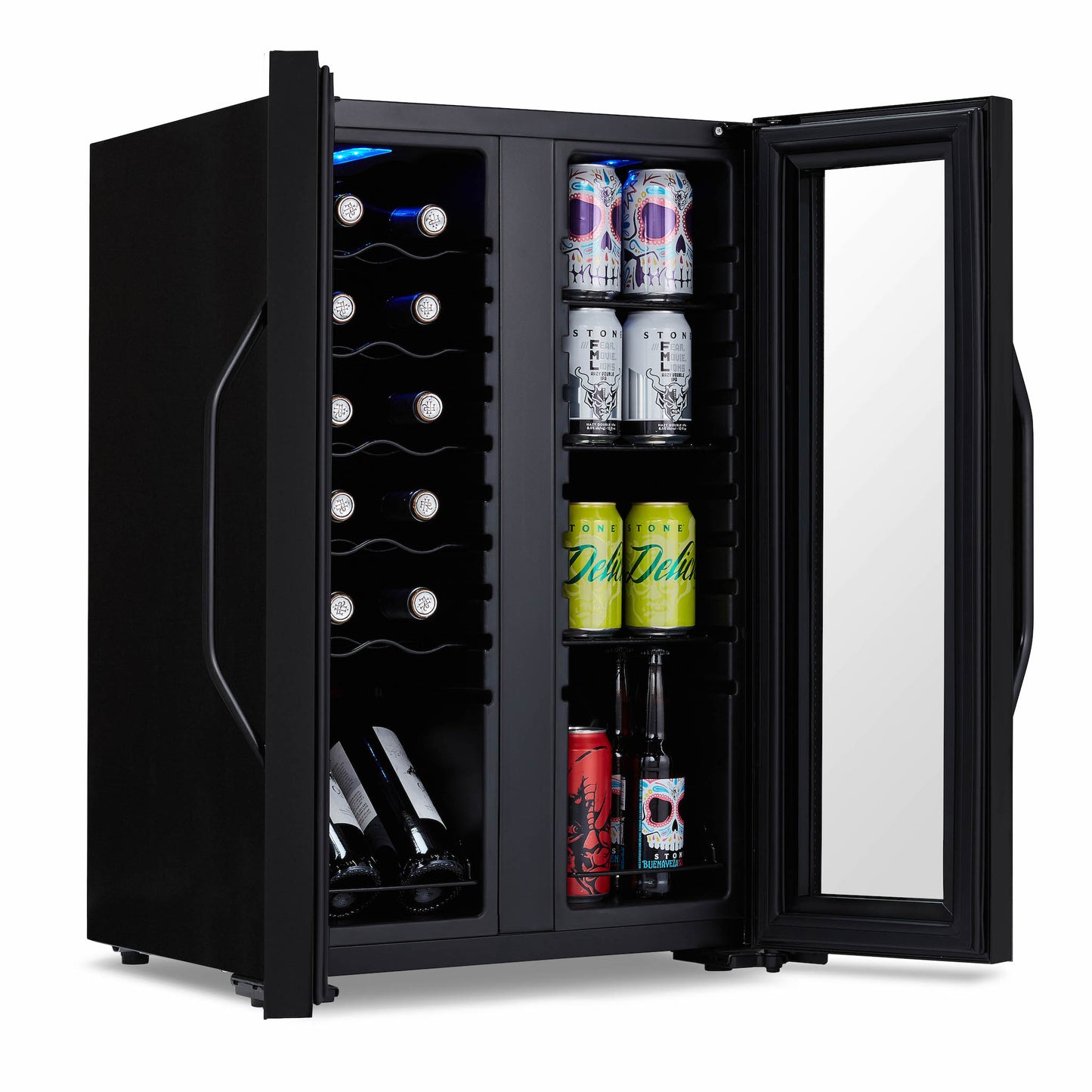 Luma Comfort 39-Can, 12-Bottle Freestanding Dual Zone Beverage Fridge - 20"