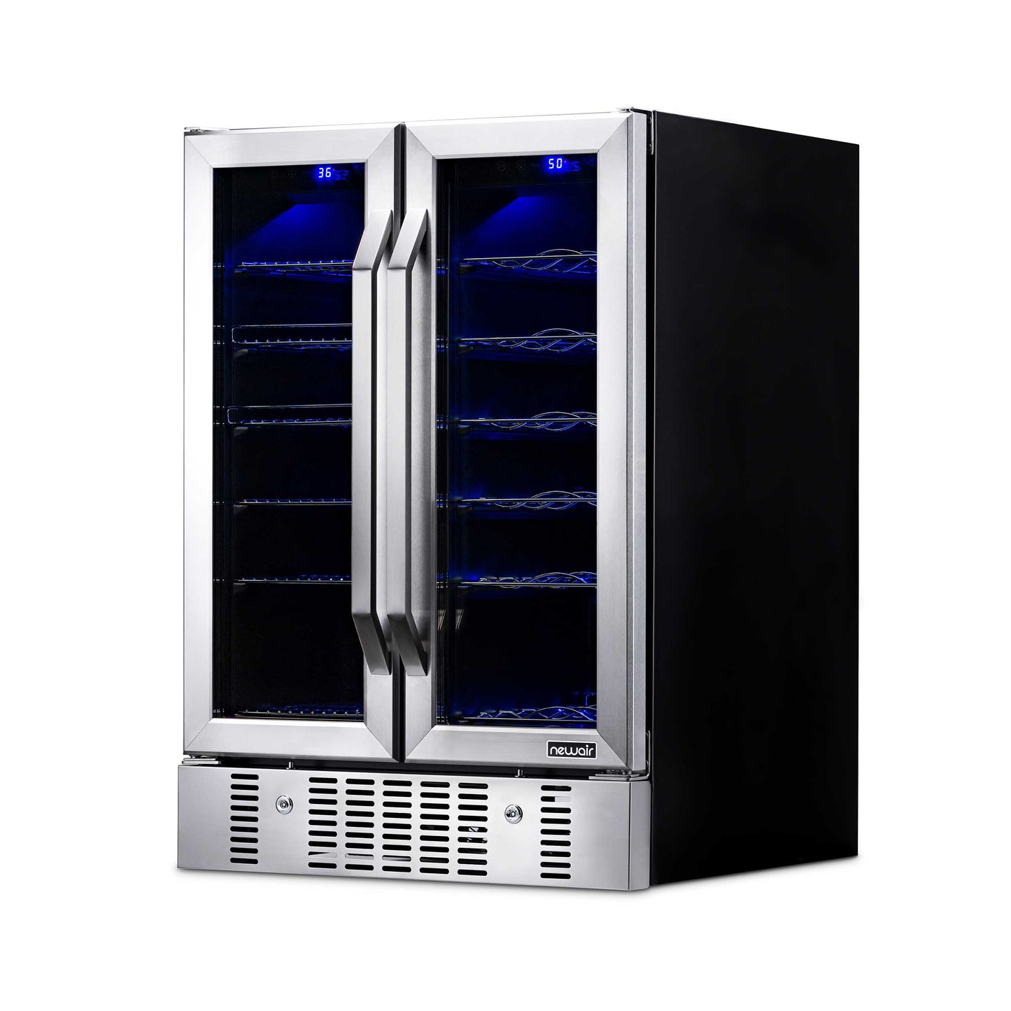 Newair® 58-Can, 18-Bottle Built-in Dual Zone Beverage Fridge - 24"