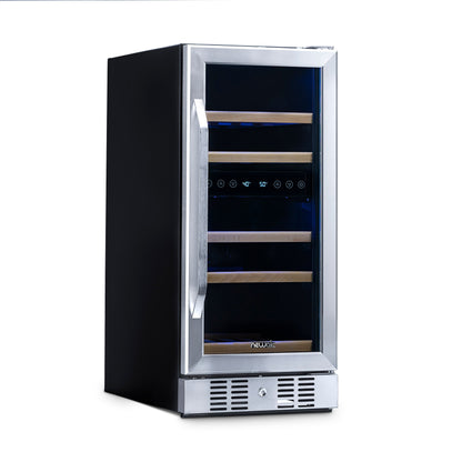 newair-15-built-in-29-bottle-dual-zone-wine-fridge-in-stainless-steel-quiet-operation-with-beech-wood-shelves-wine-coolers-non-recessed-kickplate