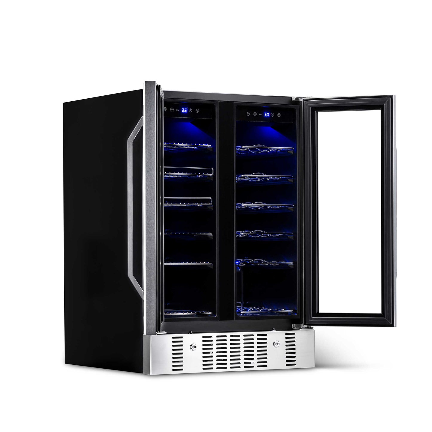 Newair® 58-Can, 18-Bottle Built-in Dual Zone Beverage Fridge - 24"