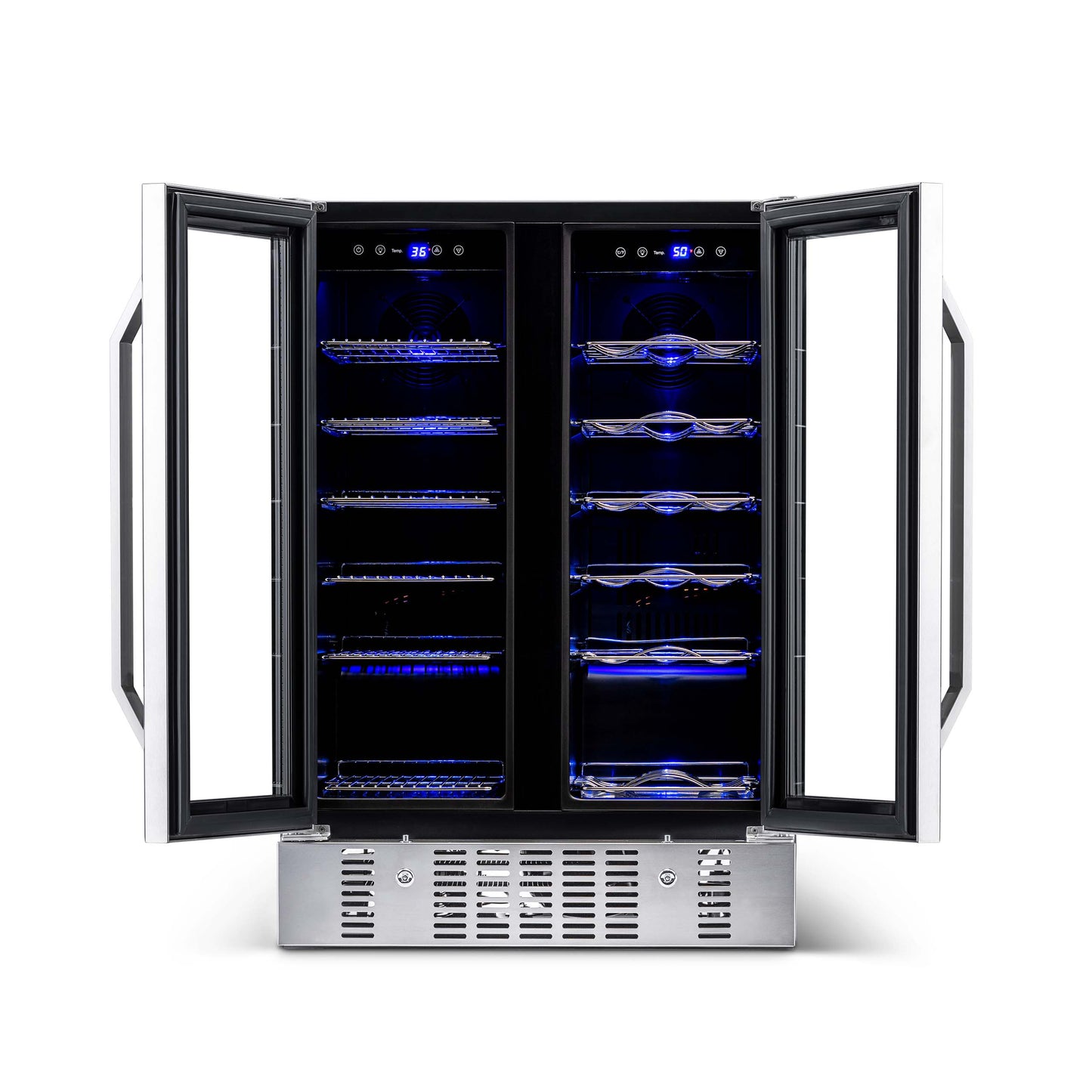 Newair® 58-Can, 18-Bottle Built-in Dual Zone Beverage Fridge - 24"