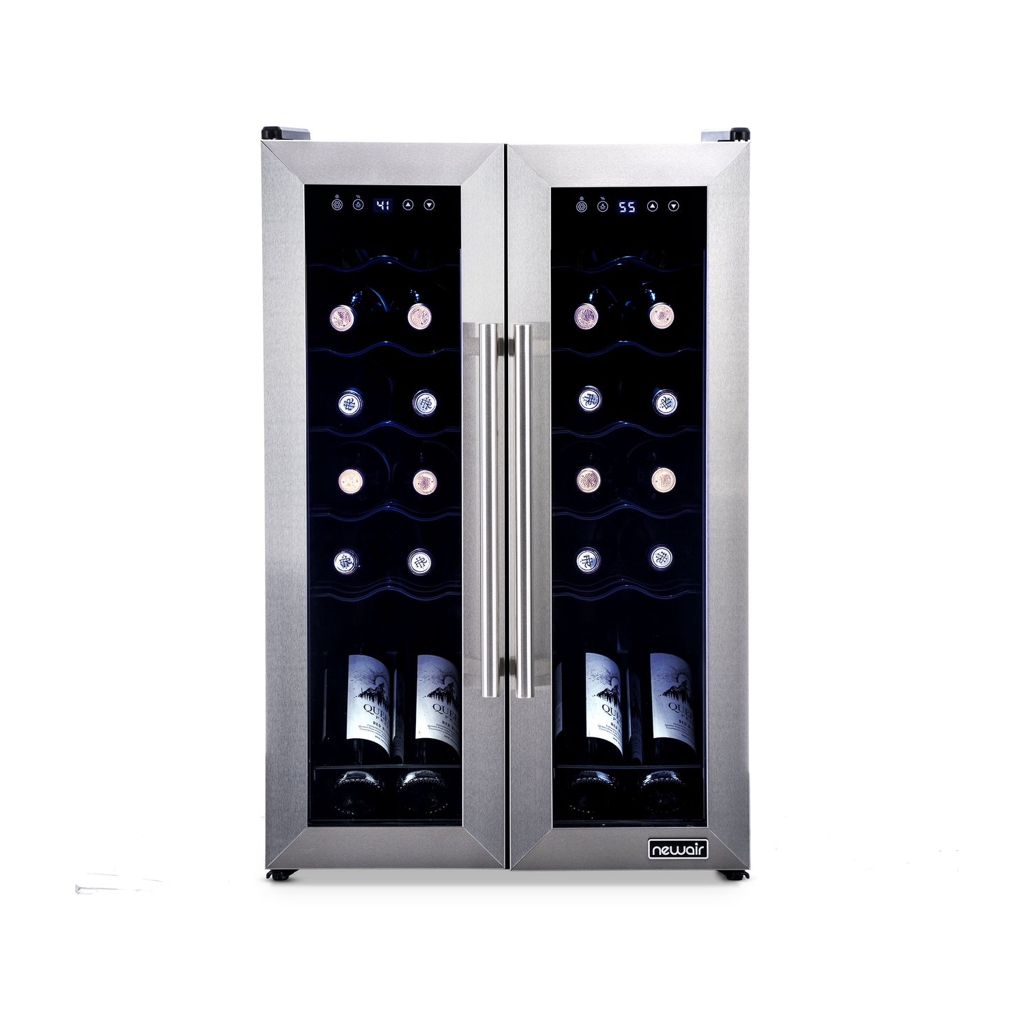 Newair® 24-Bottle 20" Stainless Steel Freestanding Dual Zone Wine Fridge