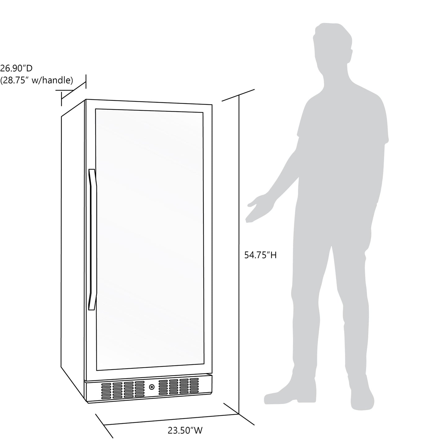 Newair® 116-Bottle 27" Built-In Dual Zone Wine Fridge