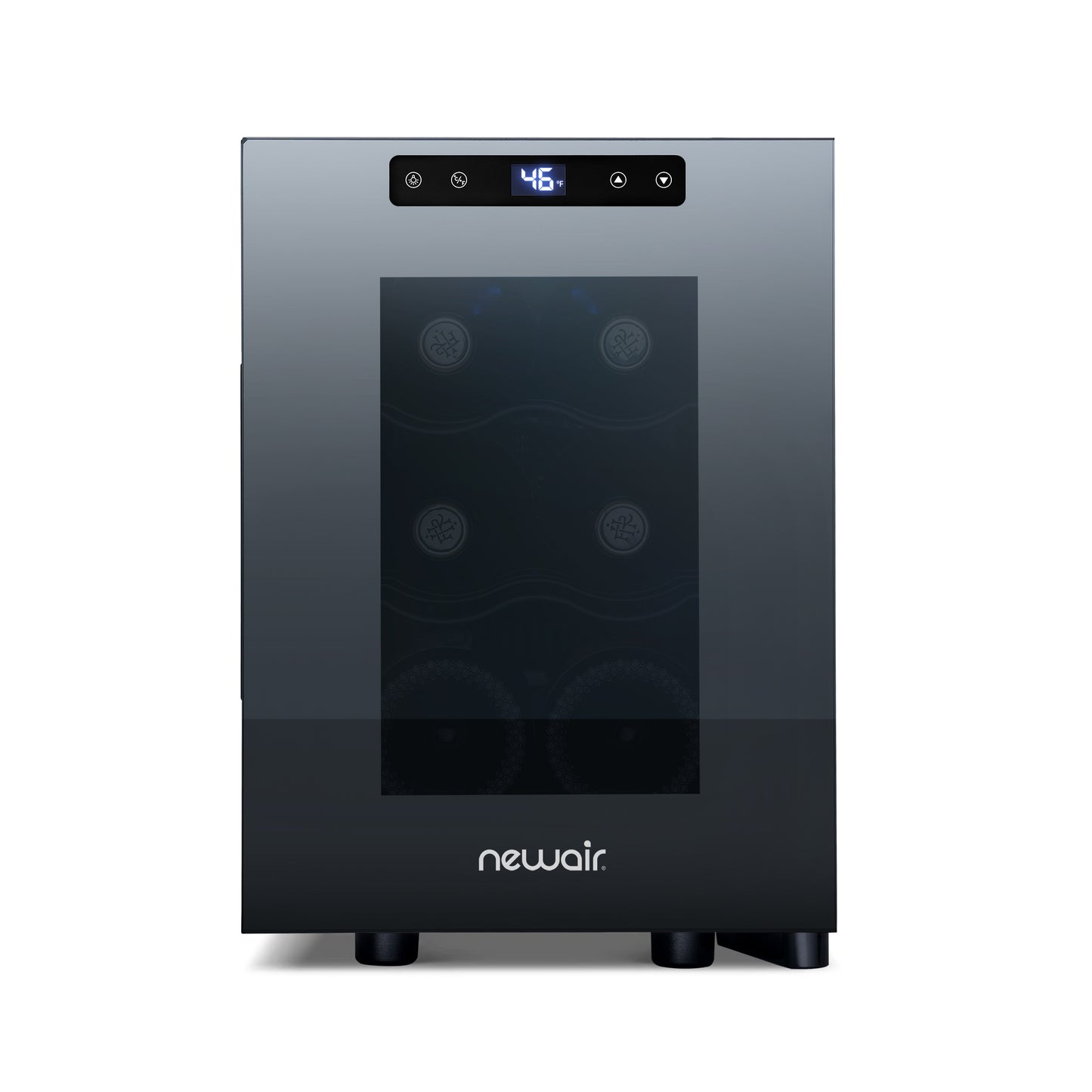 Newair® 6-Bottle 10.2" Black Freestanding Countertop Wine Fridge