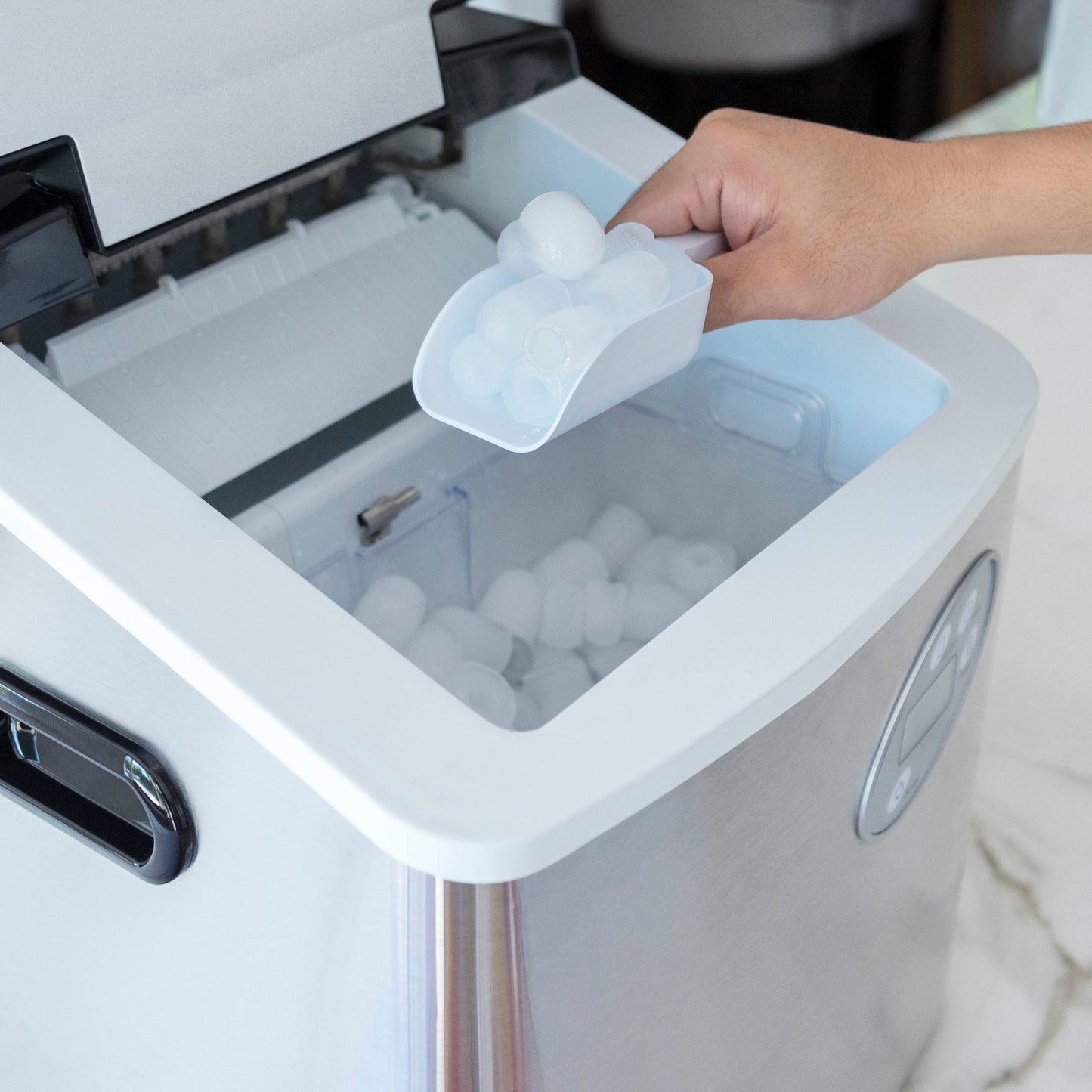 Newair® Countertop Ice Maker. Bullet Ice, 50 lbs/day - Red