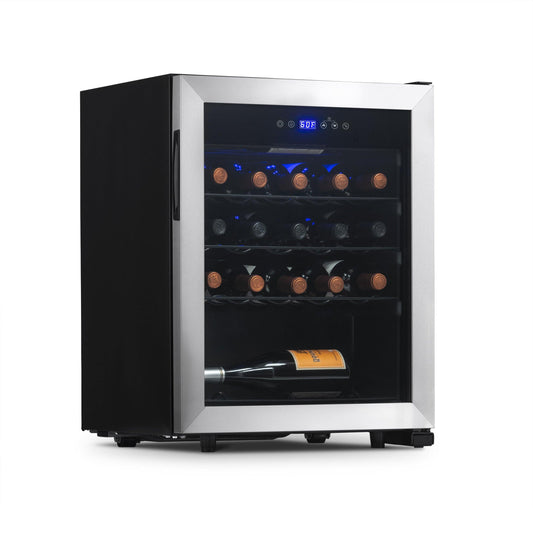 Newair Freestanding 23 Bottle Compressor Wine Fridge in Stainless Steel, Adjustable Racks and Exterior Digital Thermostat  Wine Coolers    