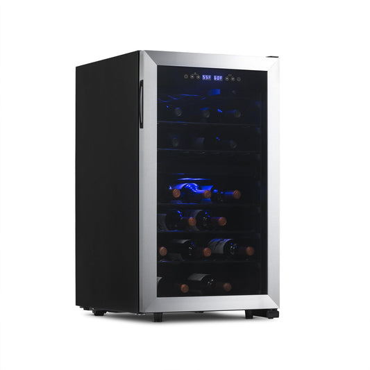 Newair Freestanding 43 Bottle Dual Zone Wine Fridge in Stainless Steel with Adjustable Racks Wine Coolers