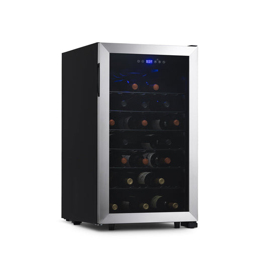 Newair Freestanding 50 Bottle Compressor Wine Fridge in Stainless Steel, Adjustable Racks Wine Coolers    