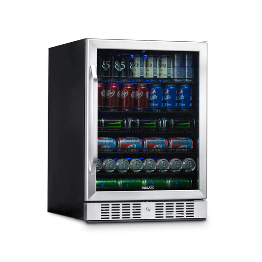 Newair 24” Built-in 177 Can Beverage Fridge in Stainless Steel Beverage Fridge