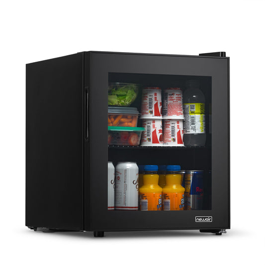 Newair 60 Can Beverage Fridge with Glass Door, Small Freestanding Mini Fridge in Black Beverage Fridge    